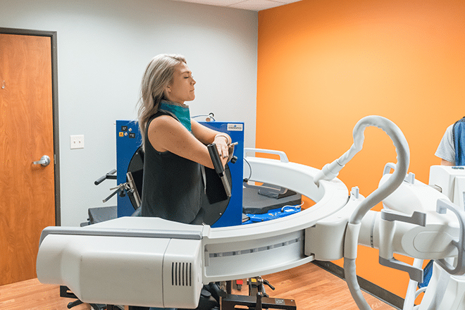 Patient receiving Vertebral motion analysis